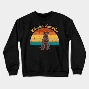 Retro Chocolate Lab Mom Crewneck Sweatshirt